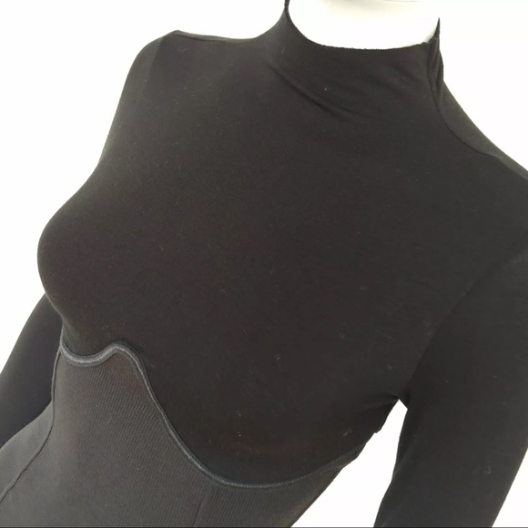 JOAH BROWN🔥 Long Sleeve Mockneck Flexrib Corset Top/Black🖤 & size S/M ‼️ - Picture 10 of 13